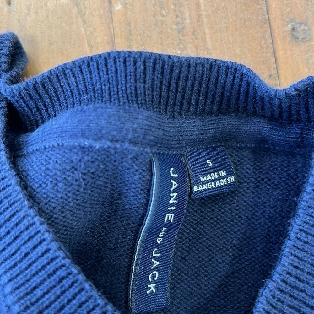 Janie and jack bulldog appliqué knit sweater